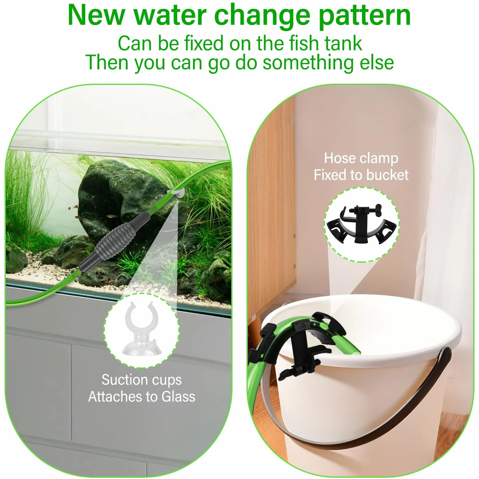 Weinsamkeit Sifone Acquario E Pulizia Acquario Set, Ghiaia Facile da Pulire E Cambiare L'Acqua, Inclusi 15 Accessori Come Il Tubo, con Guida All'Installazione