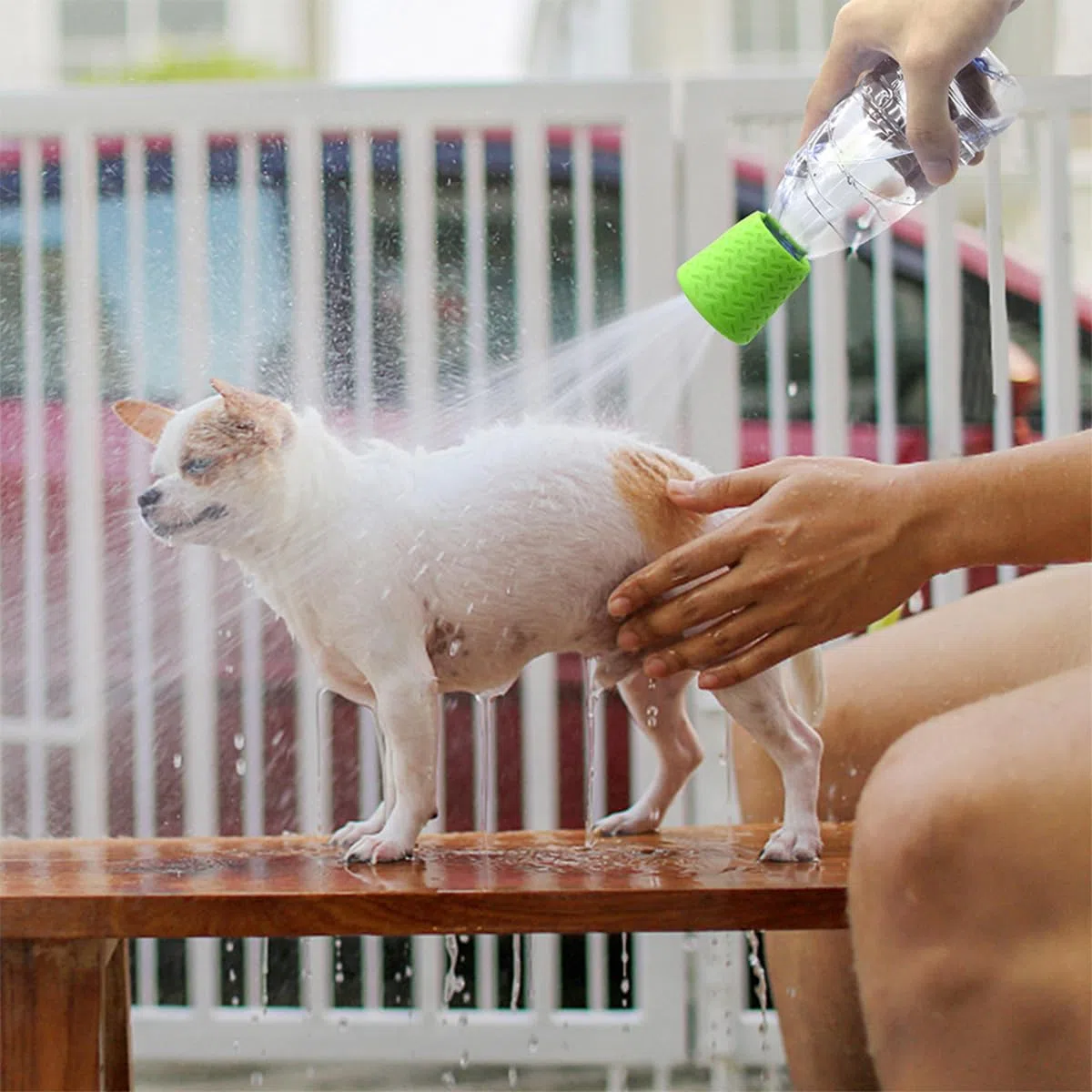 Soffione Doccia per Cani da Esterno, Confezione da 2, Attacco per Bottiglia per soffione Doccia Portatile per Cani, Accessori per spruzzatore d'Acqua, Doccia da Viaggio