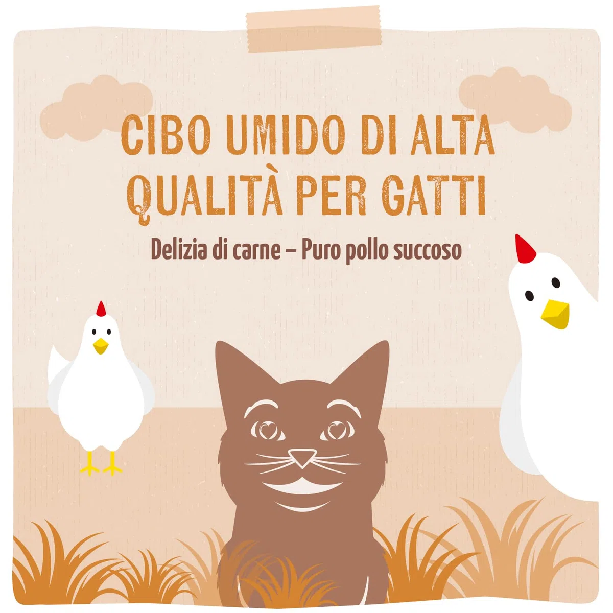 MjAMjAM - cibo umido premium per gatti - puro piacere della carne - pollo succoso puro, confezione da 6 (6 x 400 g), senza cereali con carne extra