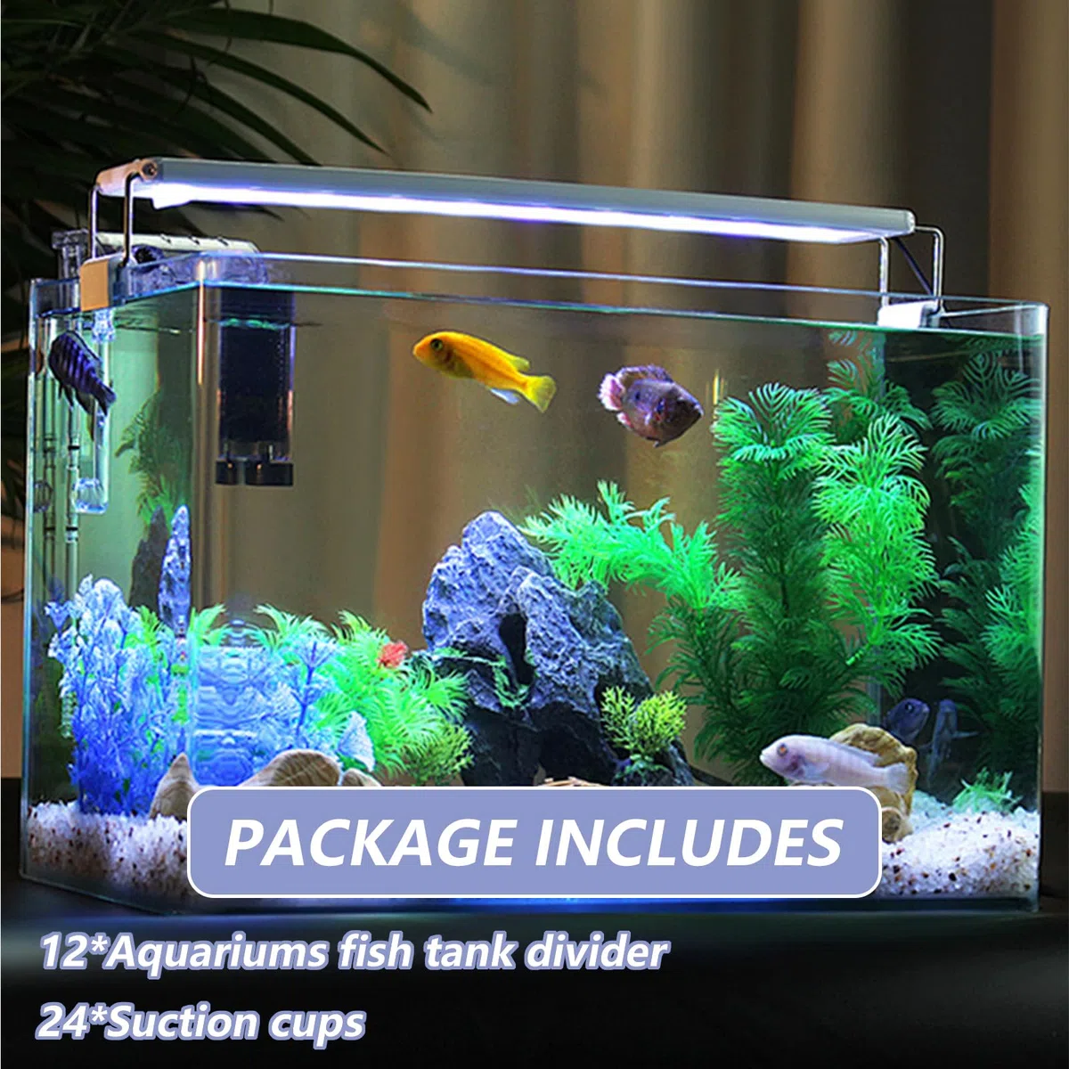 DAJAVE 12 divisori per acquario, 30 x 15 cm, griglia per acquario, in plastica, divisori per isolamento, isolamento dell'acquario, filtrazione fai da te e acquascaping