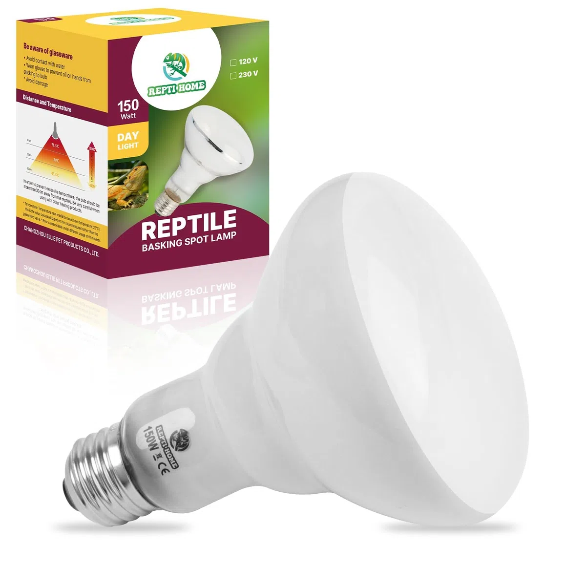 Lampada di Calore per Rettili, 150W Lampade di Calore per Anfibi, Luce Diurna UVA per Rettili, Drago Barbuto, Lucertola, Tartaruga, Pollo