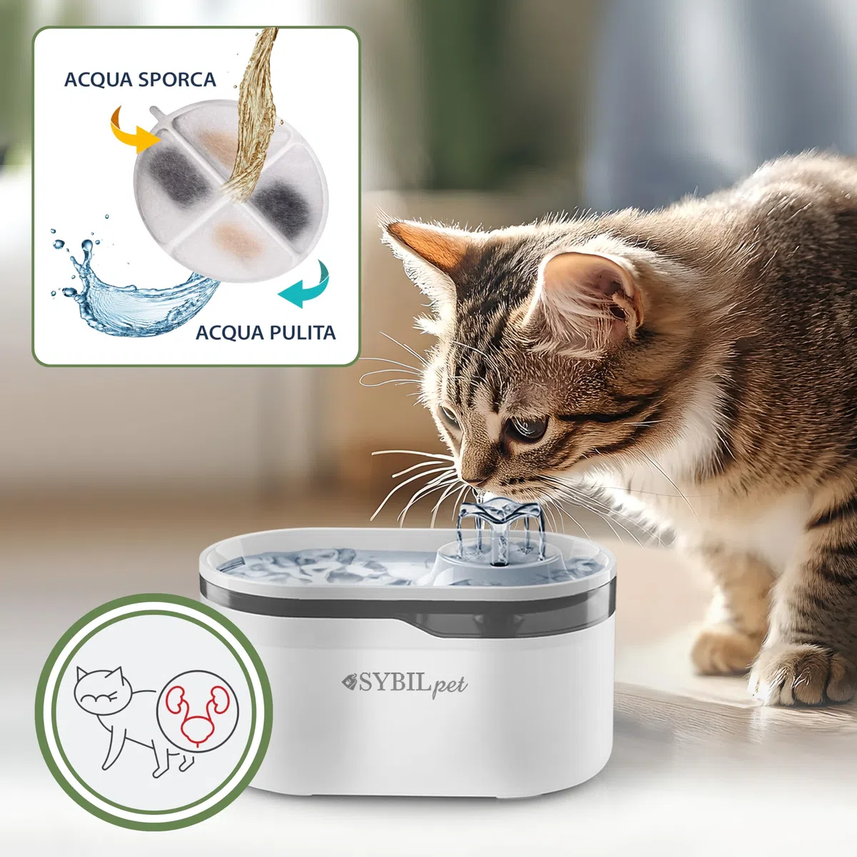 Filtri Ricambio Fontanella Gatti e Cani 4 Pezzi – Carbone Attivo da Guscio di Cocco e Resina a Scambio Ionico – Filtrazione Potenziata contro Impurità e Metalli Pesanti