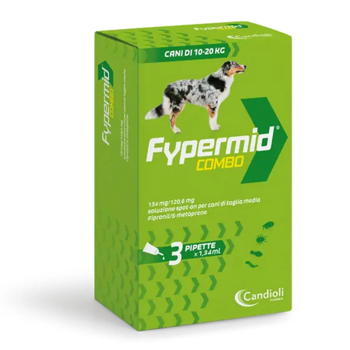 Fypermid Combo Cane 10-20 kg, 3 Pipette da 1,34 ml, Soluzione Spot-On Per Cani, Antiparassitario Contro Pulci e Zecche