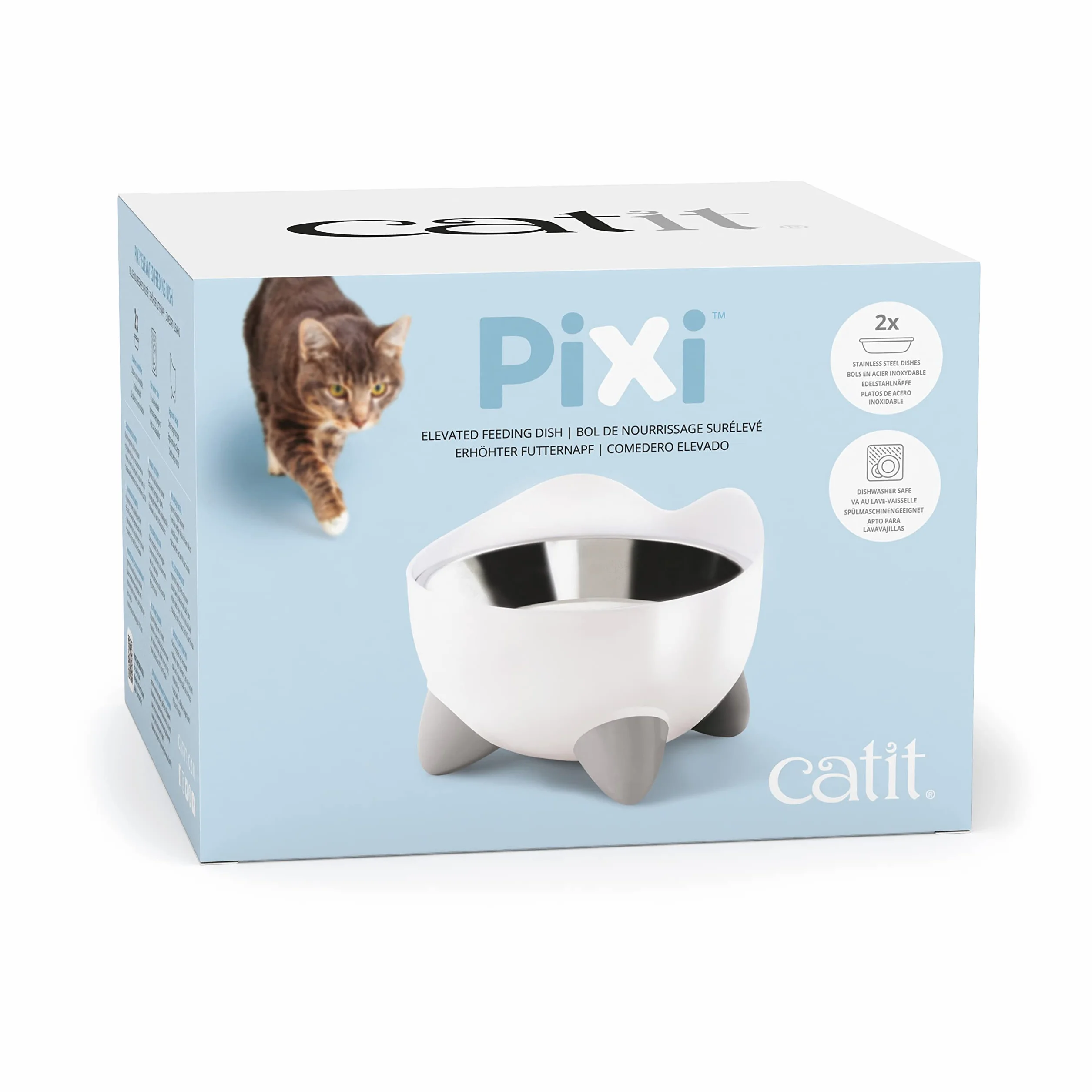 Pixi - Ciotola ergonomica rialzata per gatti, 200 ml