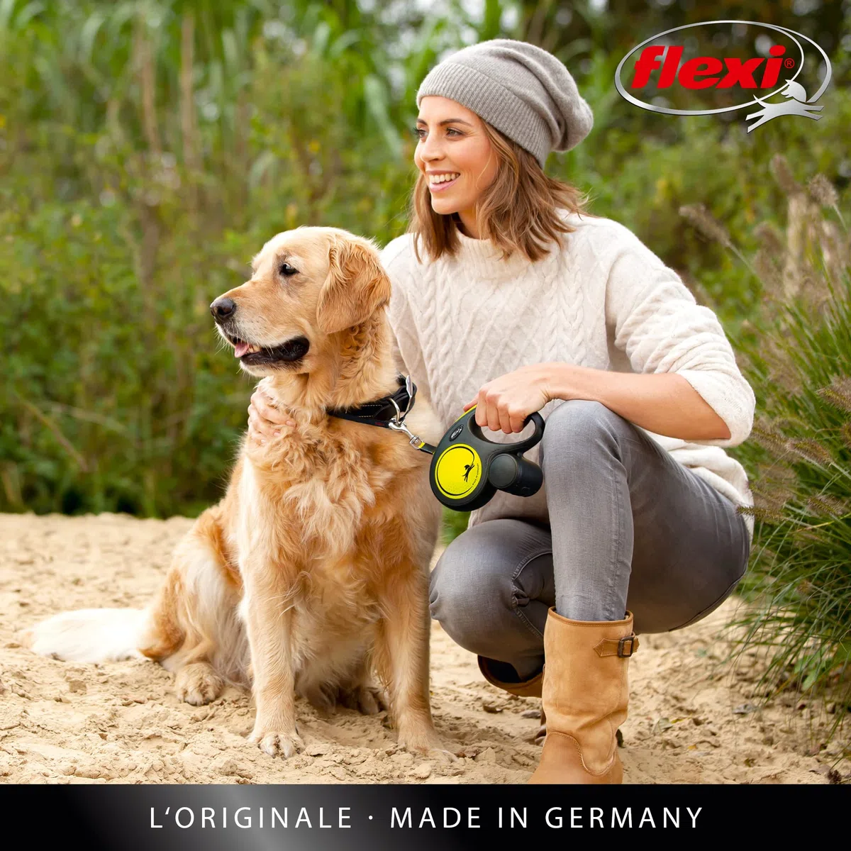 Croci Flexi New Neon Tape, Guinzaglio per cani allungabile riflettente, taglia L fino a 50 kg, lunghezza 5 Metri, Nero e giallo