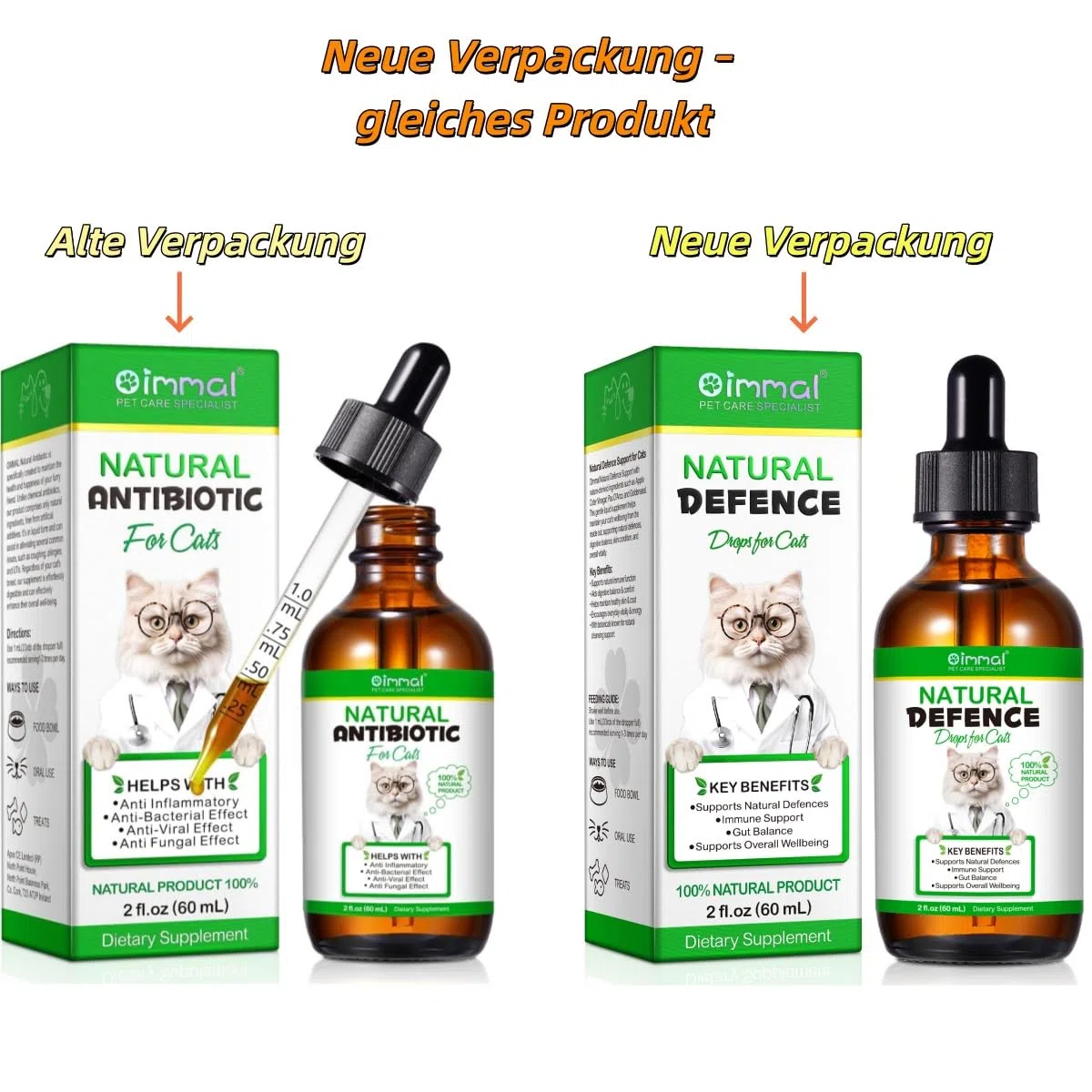 Antibiotici Per Gatti Per Infezioni, Supporto Alle Difese Immunitarie E Alle Allergie Dei Gatti, Sollievo Dal Prurito, 60ml