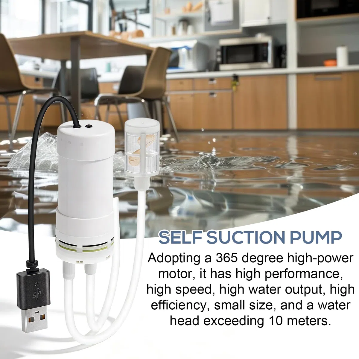 Pompa Dell'acqua Elettrica Autoadescante USB: Mini Pompa Dell'acqua, 5 V, Con Tubo Da 10 M, Design Portatile E Leggero, Pompas per Acqua Di Piccole Dimensioni per Piscina, Irrigazione, Acquario, St