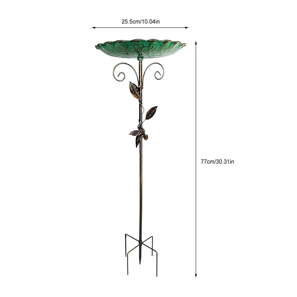 Vaschetta Decorativa per – Mangiatoia Alta 77 Cm, Fontana Esterna Rialzata, Supporto per da Giardino con Base A Picchetto | Decorazione del Giardino del Patio