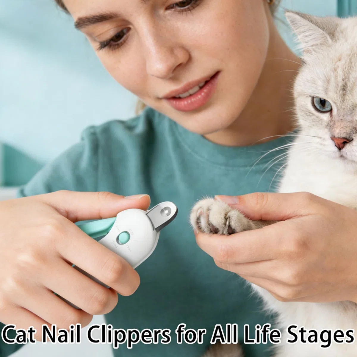 MUU Tagliaunghie Gatto Taglia Unghie Gatto Tagliaunghie per Gatti 2 Pezzo con Protezione di Sicurezza Lima Unghie Nascosta Anti-Splash Apertura Regolabile per Gattini