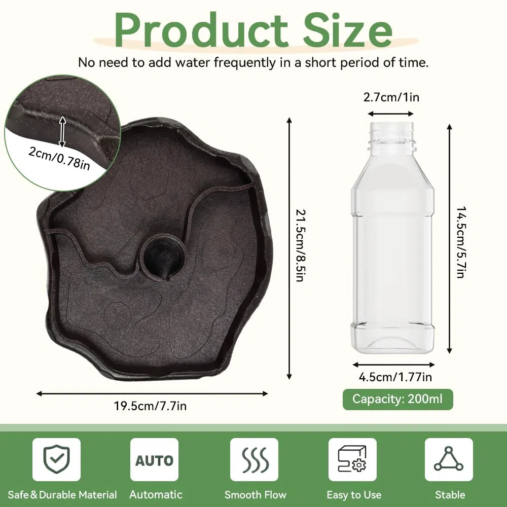 Distributore di Acqua per Rettili Ciotola d'Acqua per Tartarughe 2 in 1 Abbeveratoio Tartarughe di Terra Ciotola per Mangiatoia per Tartarug he Automatici per Tartarug he Scorpioni Lucertole