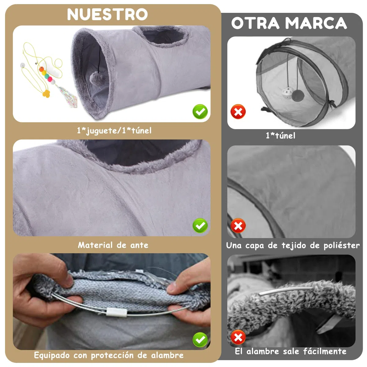 Tunnel per Gatti,Tunnel da Gioco per Gatto Pieghevole,Giocattoli con Palla e Gatto per Cani per Gatti,giocattolo Cuccioli, Conigli, Porcellini D'India, Uso Interno ed Esterno (Grigio)