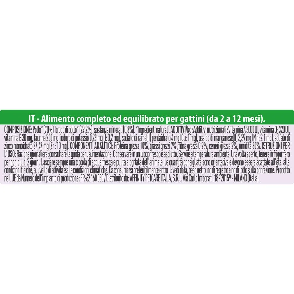 Natural Trainer Kitten Cibo Umido Pate Di Pollo 18 * 85G