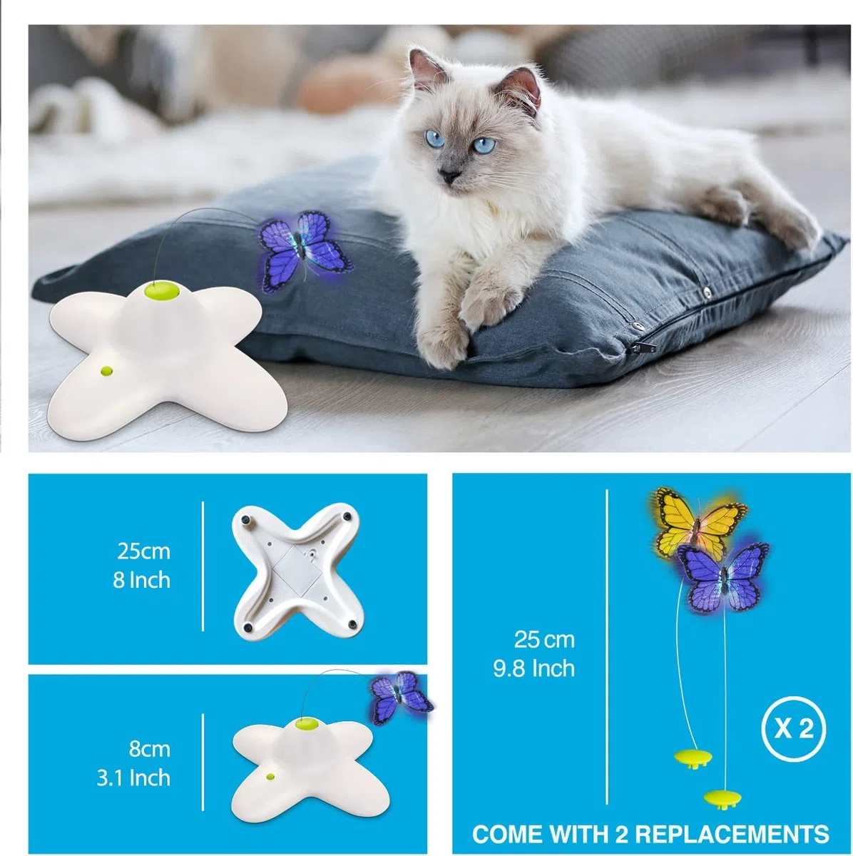 ALL FOR PAWS - Giocattolo interattivo per gatti con farfalla Flutter Bug