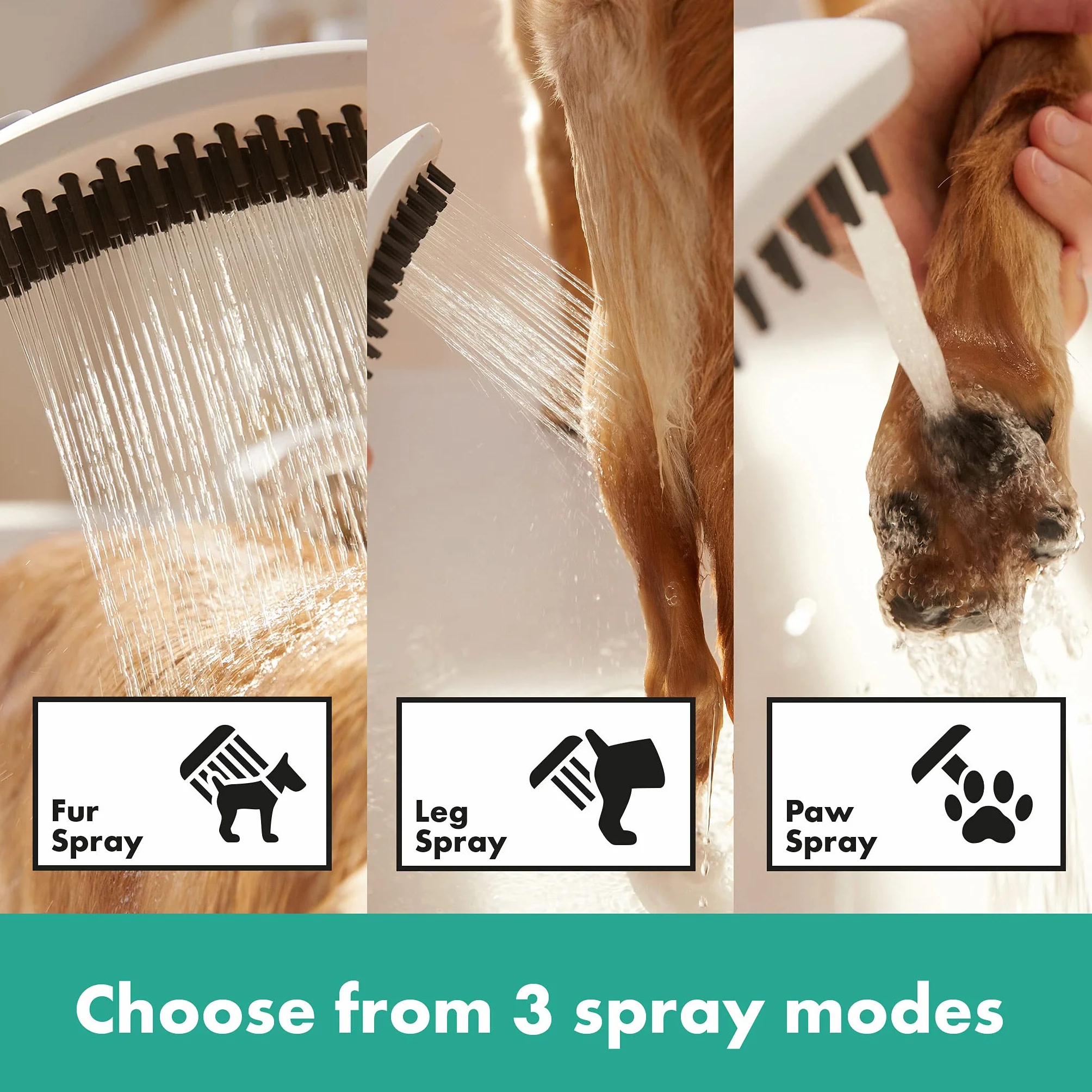 Hansgrohe 26640700 Dogshower Doccetta per Cani 150 3 Tipi di Getto con Ugelli Massaggianti, Bianco Opaco
