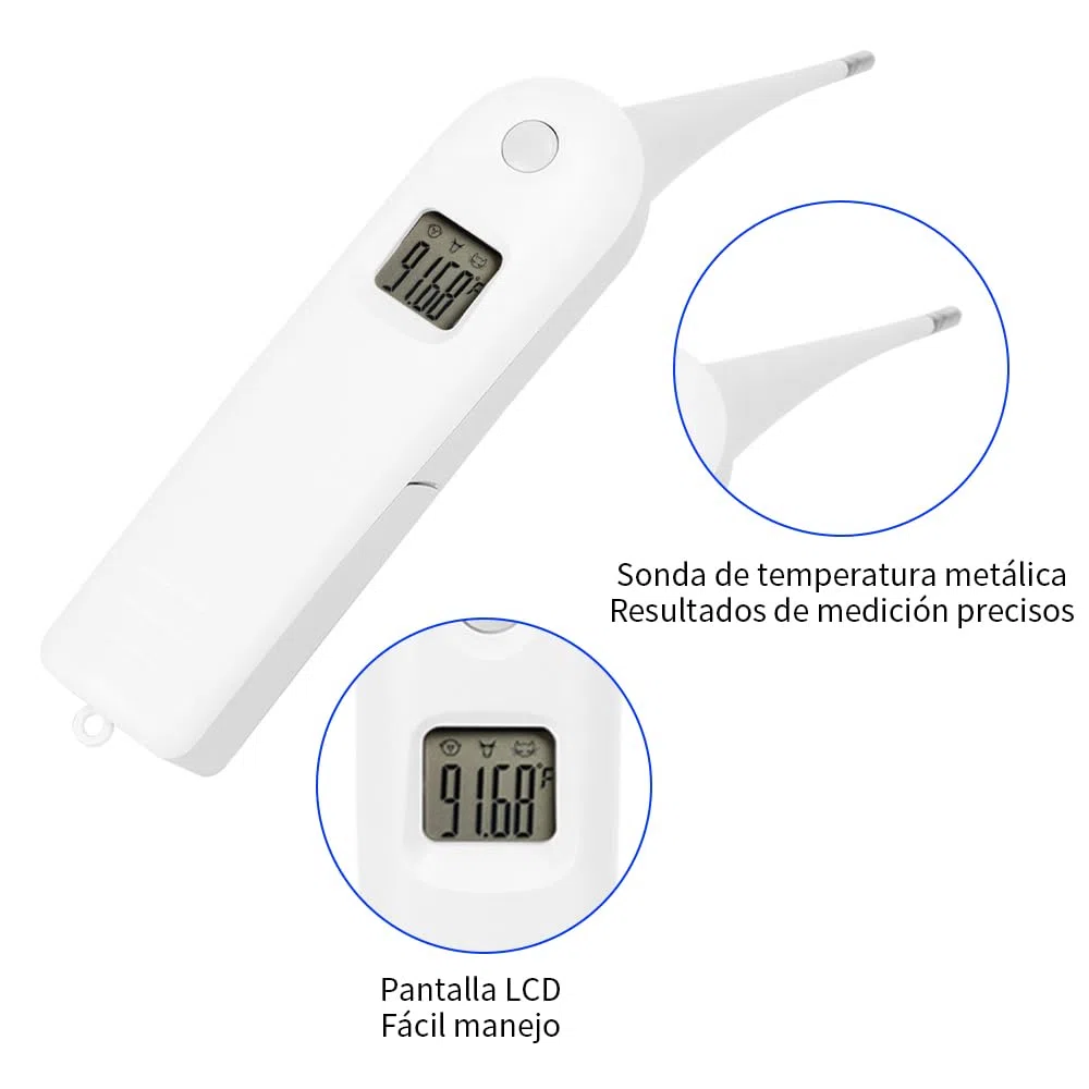 BORDSTRACT Termometro Elettronico Veterinario, Termometro Per Animali Domestici E Bovini, Display LCD, Grado, Facile da Pulire E Disinfet