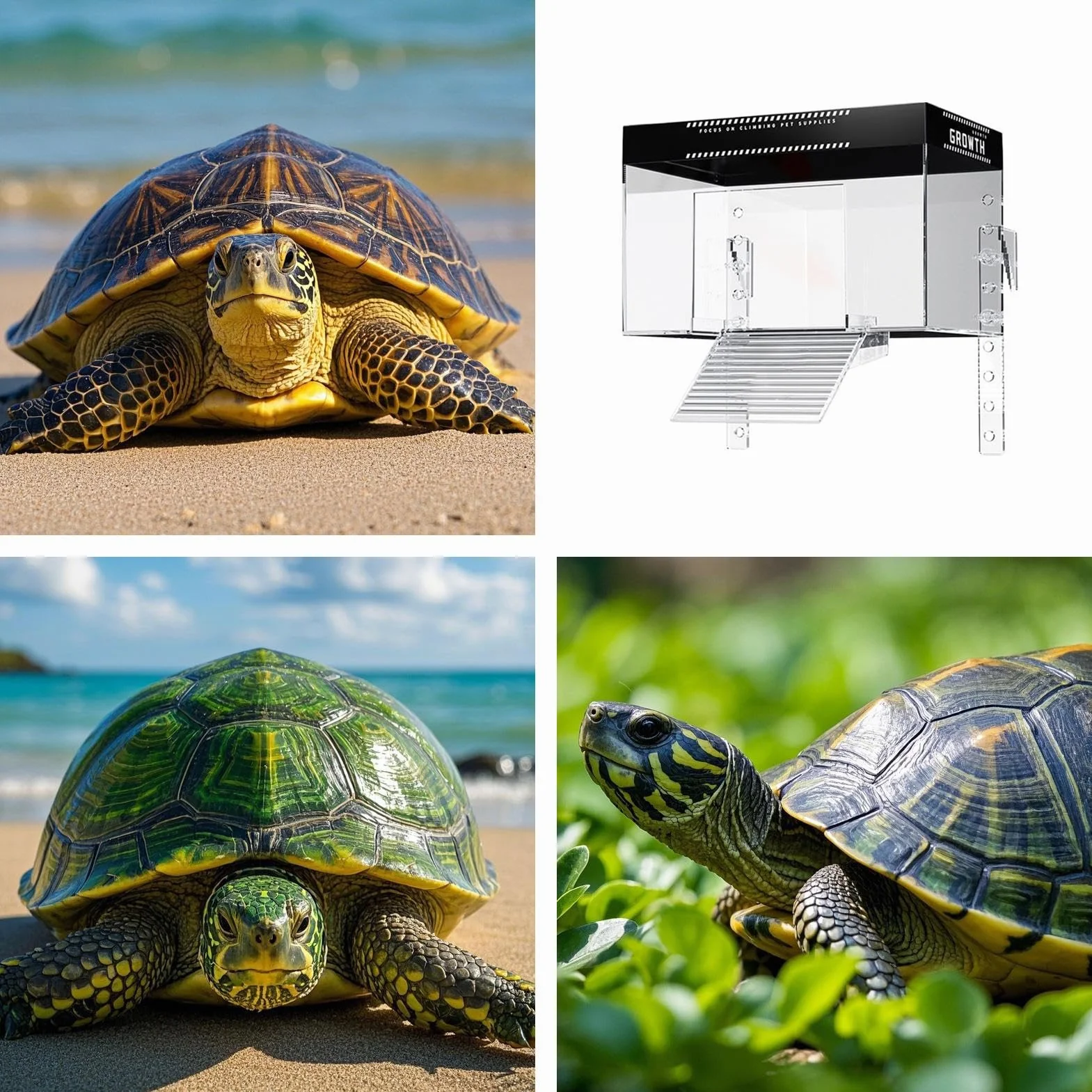 Turtle Basking Dock - Piattaforma di rettili acquatica con coperchio, habitat del recinto | Tank Turtle Turtle Resting Land per l'osservazione della terrapina, gabbia semi-acquatica per l'uso del rist