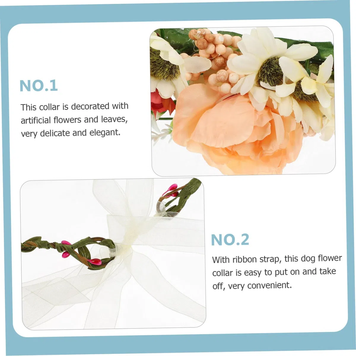 UPKOCH Collare di Fiori per Cani e Gatti per Matrimoni ed Eventi, Design Regolabile Delicato ed Elegante, Accessorio Portatile per Feste e Occasioni Speciali