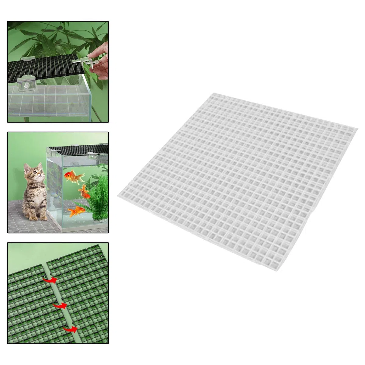 perfk Coperchio divisorio Anti-Salto per Acquario, Facile da installare, Coperchio di separazione del Filtro per Acquario, Vassoio Inferiore Multifunzionale, Chiaro, 30x30x1cm