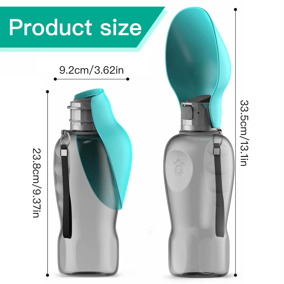 800 ml Borraccia per Cani Portatile–Senza BPA, Pratica Bottiglia da Viaggio per Cani–Ottima per Passeggiate, Escursioni, Campeggio, Alpinismo e Viaggi