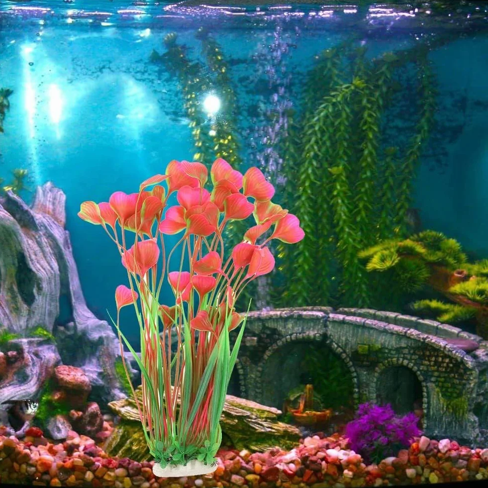 Piante acquatiche artificiali realistiche per Acquari Piante di plastica Erba Ornament Fish Tank Artificiale decorativi Piante subacquee Accessori Acq