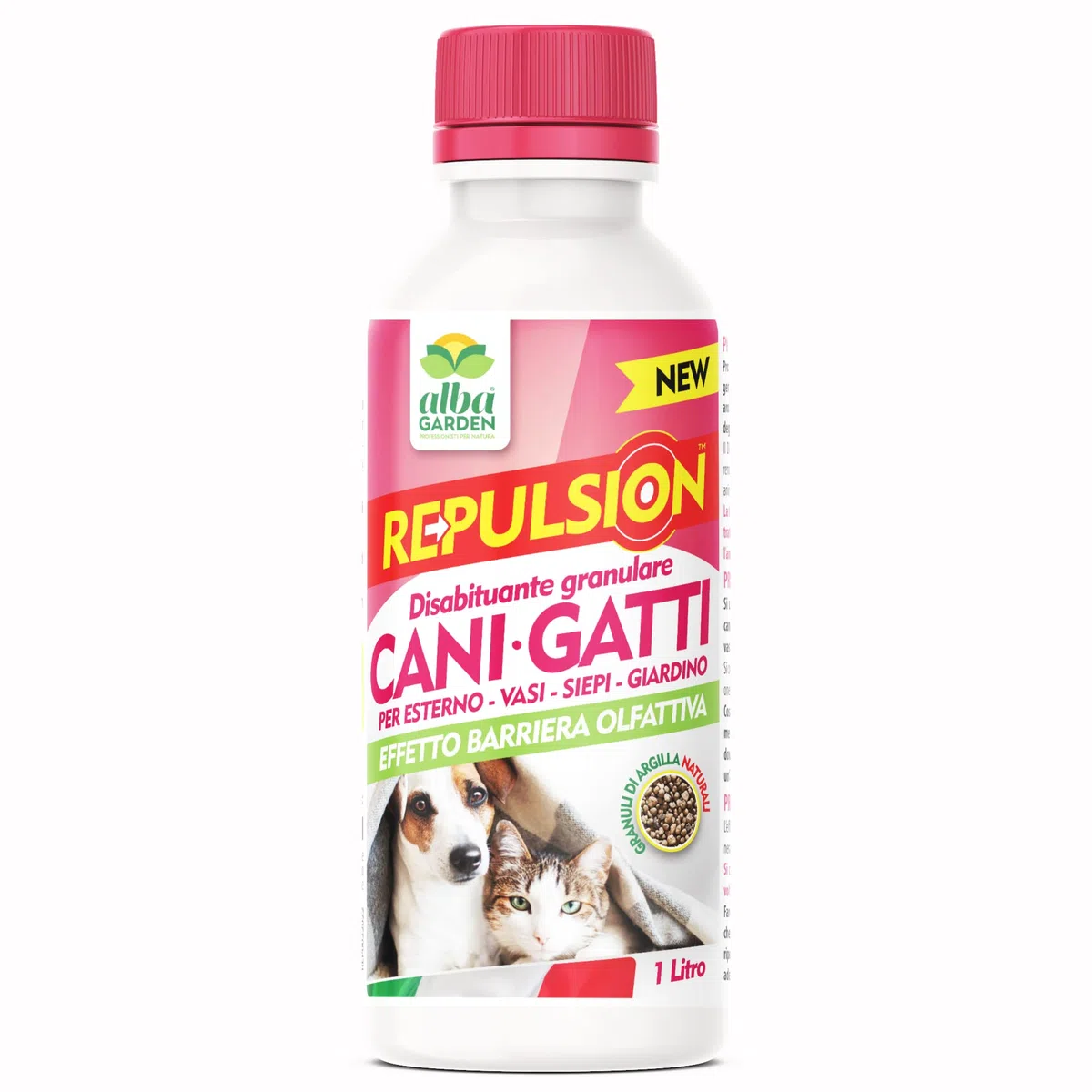 Albagarden - Disabituante Gatti E Per Cani - Repellente E Barriera Olfattiva Naturale Contro Le Cattive Abitudini Pipì - Scaccia Animali Domestici Senza Veleno Ed Ultrasuoni - Granulare X 1 Litro