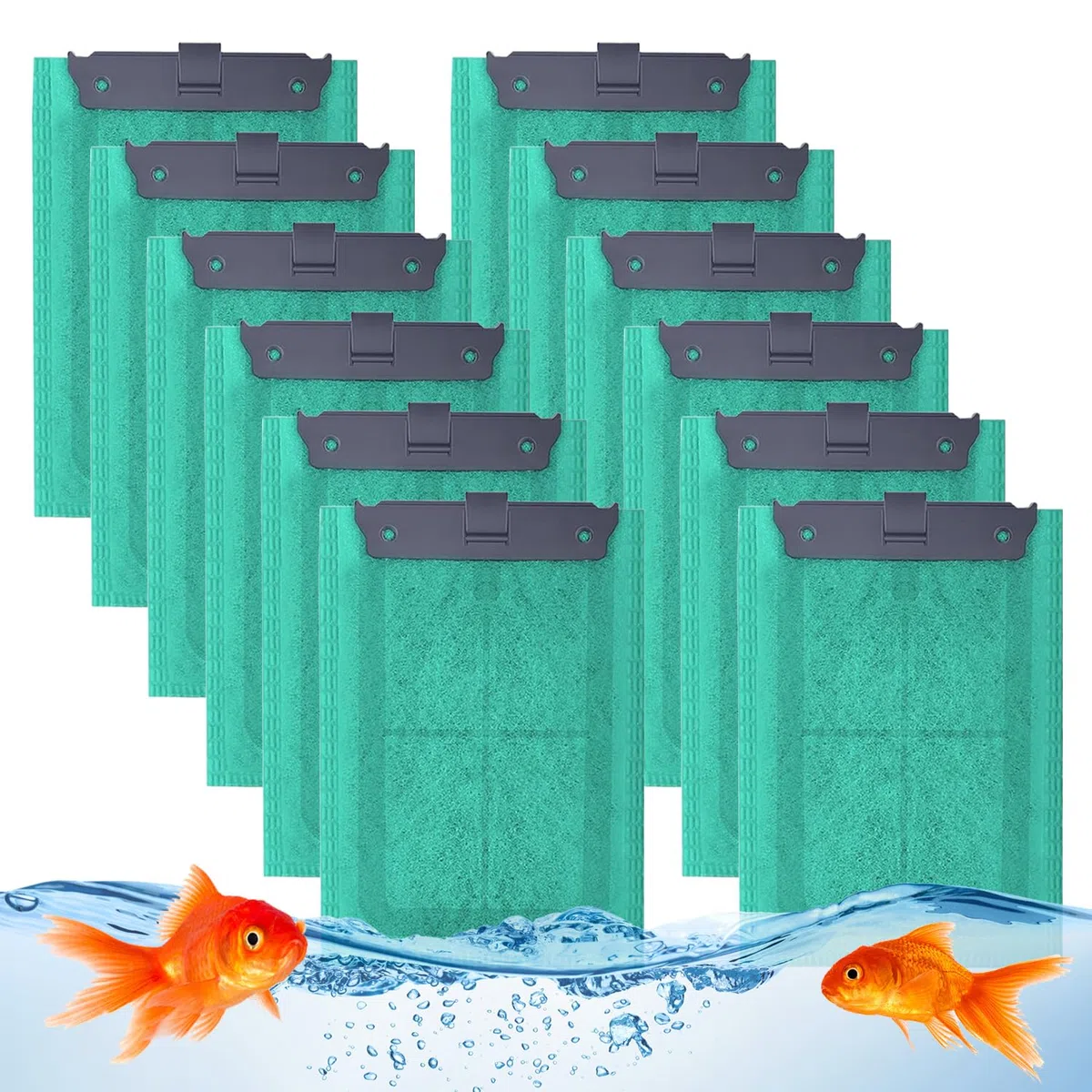 12 filtri di ricambio con principio attivo AlgoStop, anti-alghe, compatibile con Tetra EasyCrystal 250 e 300, Repto-DecoFilter, cuscinetti filtro per acquario, contiene carbone attivo contro
