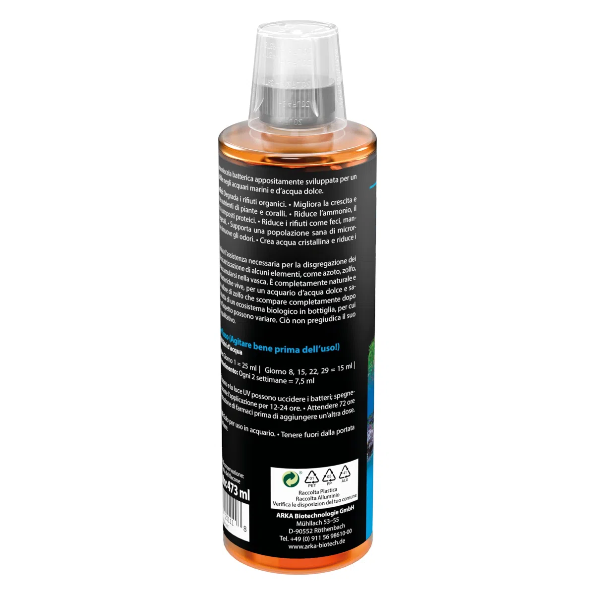 ARKA Special Blend – 473 ml – batteri per acquari d’acqua dolce e marina – riduce nitrati e rifiuti organici – contribuisce alla qualità dell’acqua e favorisce un ecosistema stabile