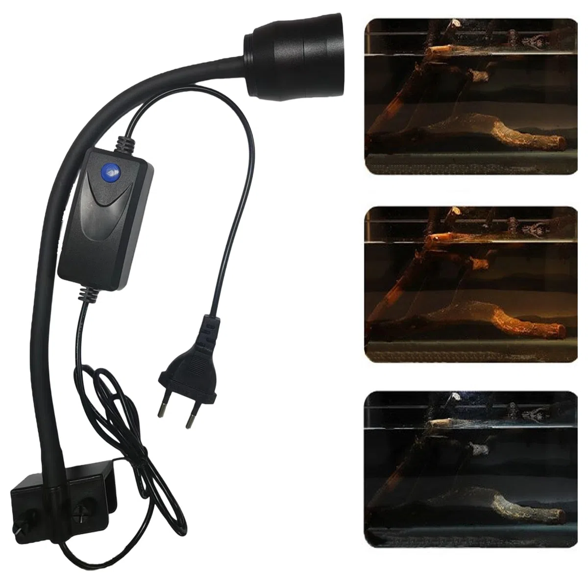 GERUI Illuminazione per acquario, 10 W, con zoom a LED, alta 3 colori, lunghezza focale regolabile, resistenza alla temperatura, dissipazione rapida del calore e per acquari d'acqua dolce da 30-45 cm