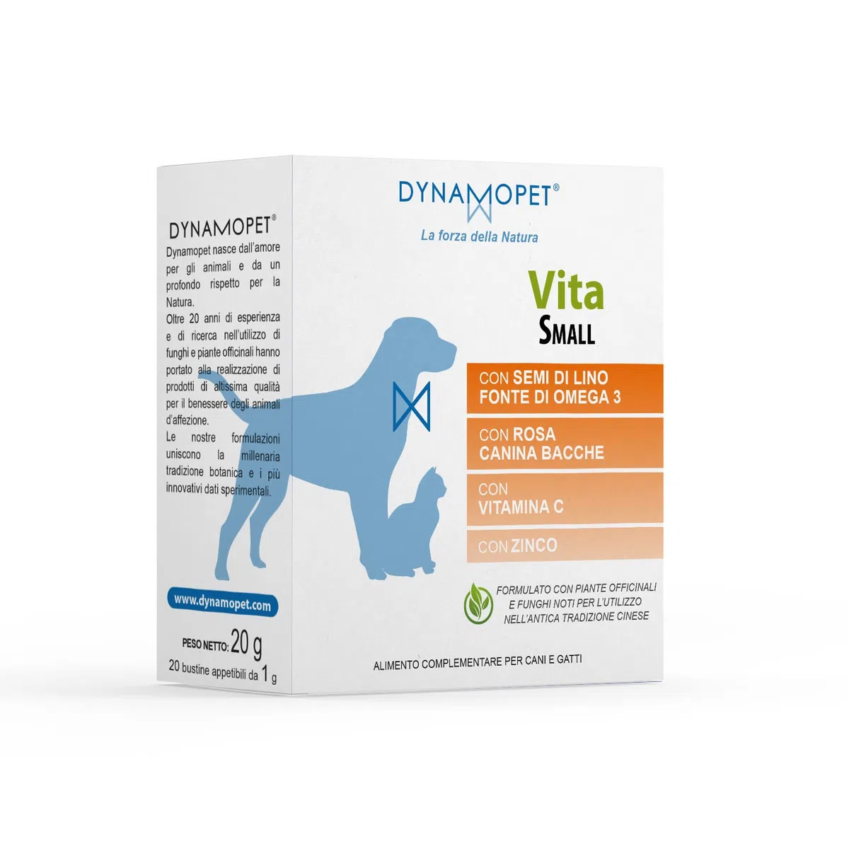 Vita Small - Alimento Complementare per Mantenere le Difese dell'Organismo di Cane e Gatto, Confezione 20 bustine da 1 g - una Bustina ogni 5 kg di Peso dell'Animale