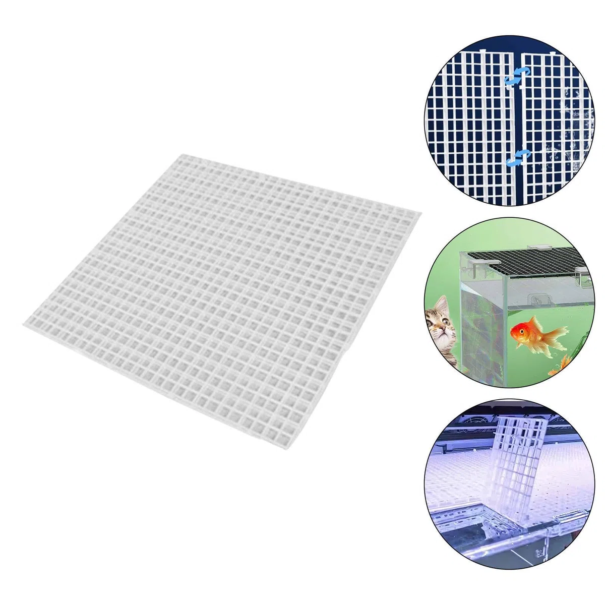 perfk Coperchio divisorio Anti-Salto per Acquario, Facile da installare, Coperchio di separazione del Filtro per Acquario, Vassoio Inferiore Multifunzionale, Chiaro, 30x30x1cm