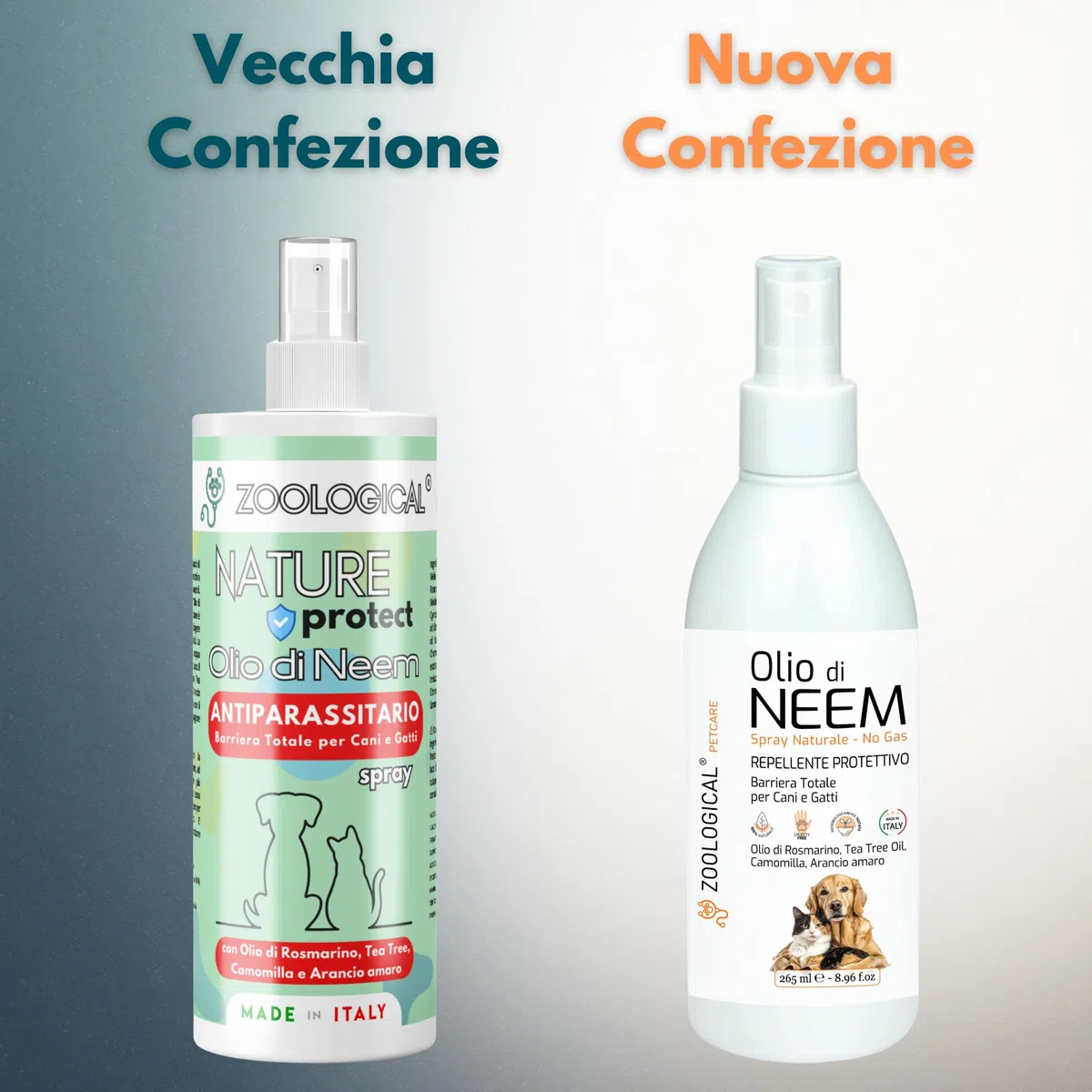 Olio di Neem per Cani e Gatti Spray 265ML - Protettivo Naturale, Antiparassitario, Repellente contro Parassiti, Zecche, Pulci, Zanzare e altri Insetti - Made in Italy