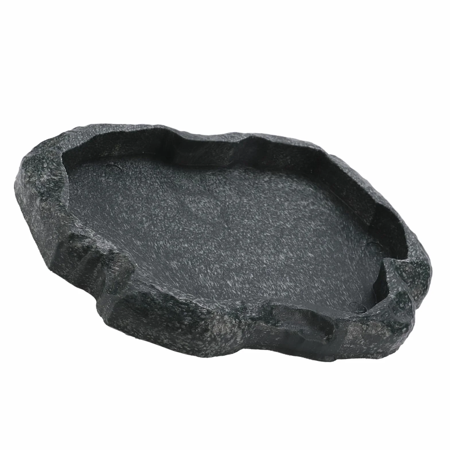 Yosoo Health Gear Ciotola per cibo con roccia, acqua e mangime, terrario, ciotole per rettili e anfibi, ciotola per acqua per tartarughe, mangime per rettili (verde scuro M.)