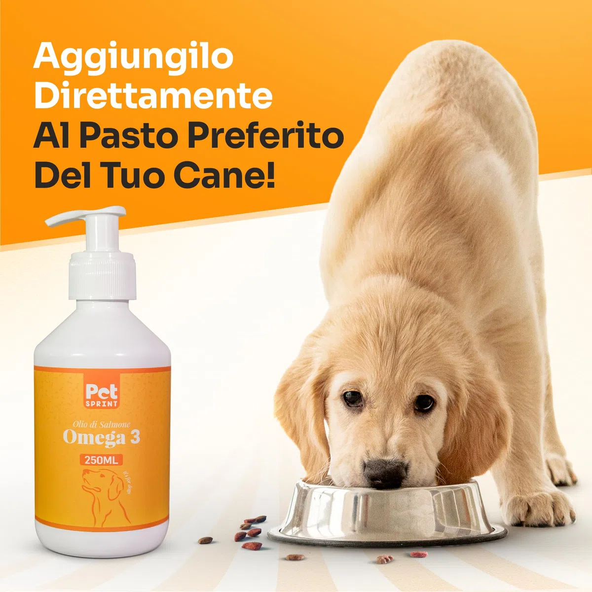 Olio di Salmone per Cani Premium, 250ml, Marca Italiana, 100% Naturale - Puro Olio di Pesce Fonte di Omega 3 6 9 per Pelo, Sistema Immunitario, Prurito, Articolazioni, Cervello