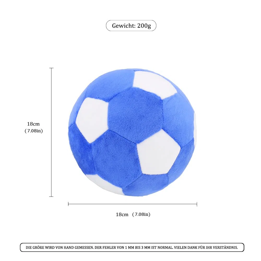 Giocattoli interattivi per cani, calcio, peluche squittio, palla per cani, giocattolo per cani di taglia media e grande, giocattolo da 7,1 in 18 cm