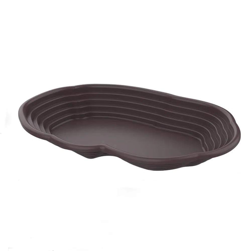 Vasca per rettili extra large, ciotola per acqua con rampa, decorazione per acquario per gechi, serpenti, tartarughe, draghi barbuti, lucertole (nero)