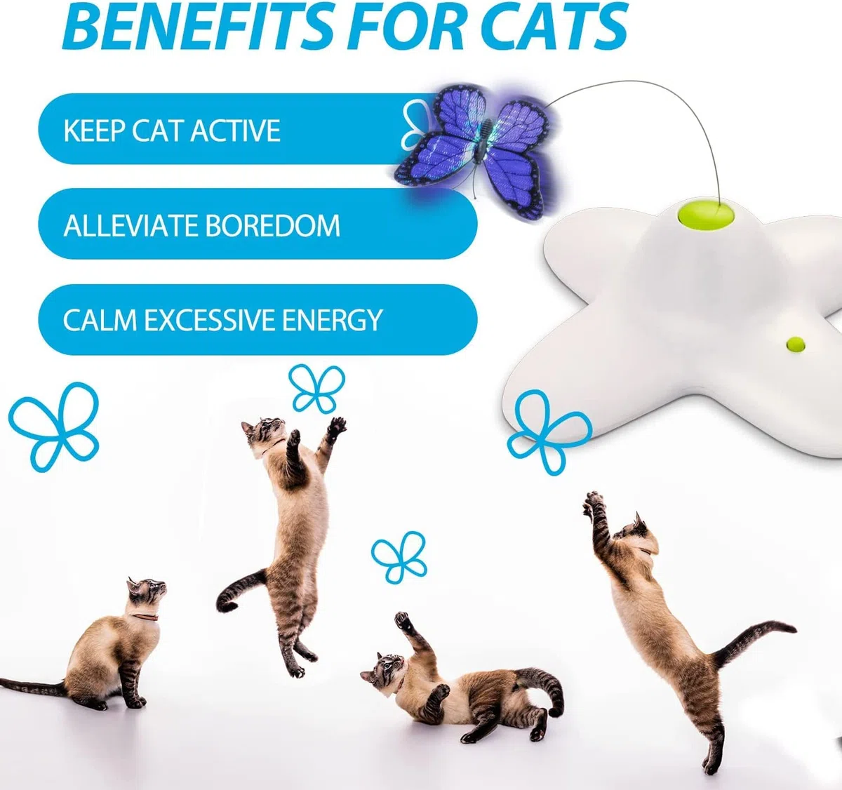 ALL FOR PAWS - Giocattolo interattivo per gatti con farfalla Flutter Bug
