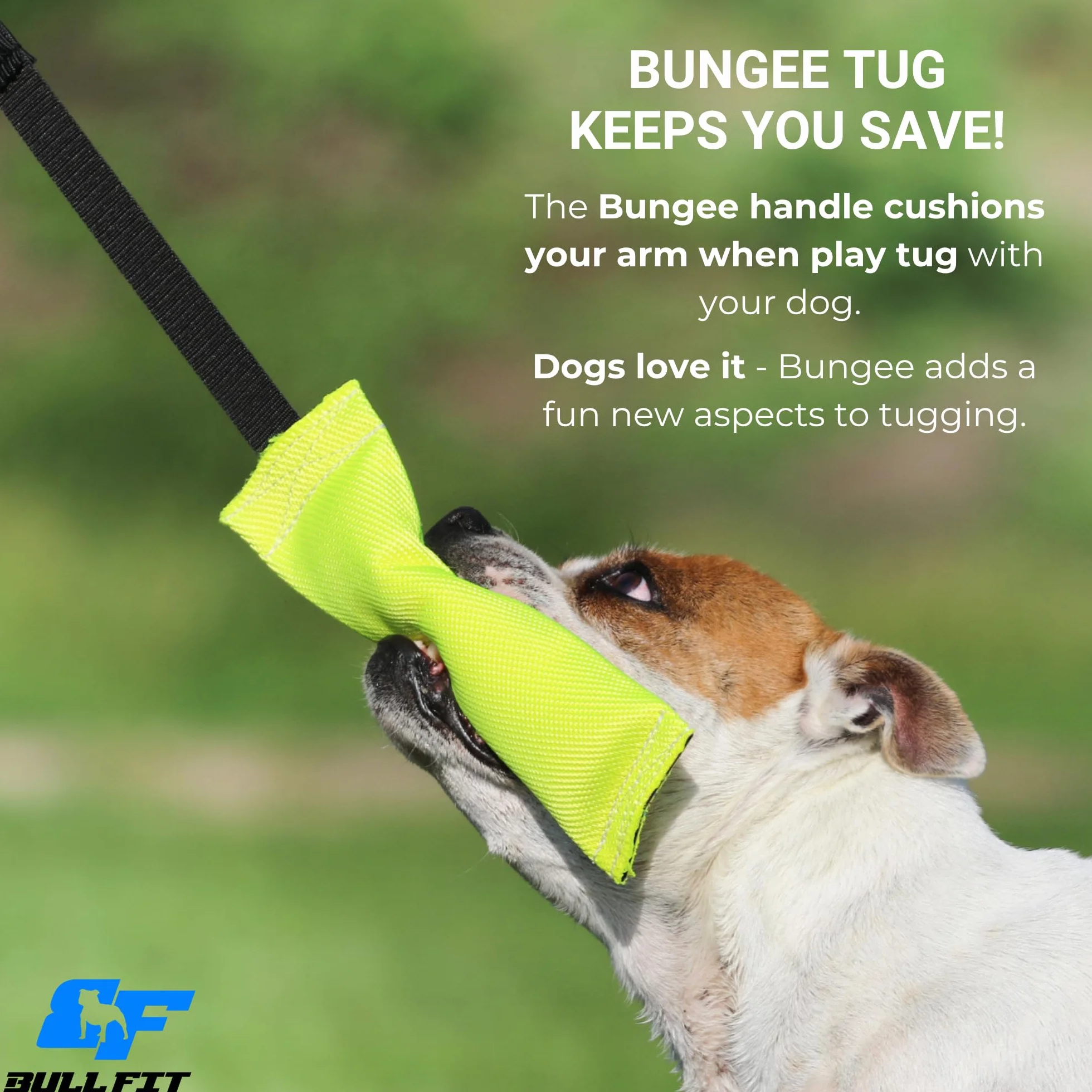 Bull Fit Bungee Manicotto per Cani, con Cuciture Esterne, con un Fiocco - Duraturo, fatta a mano in manichetta antincendio - per l'addestramento o per il gioco