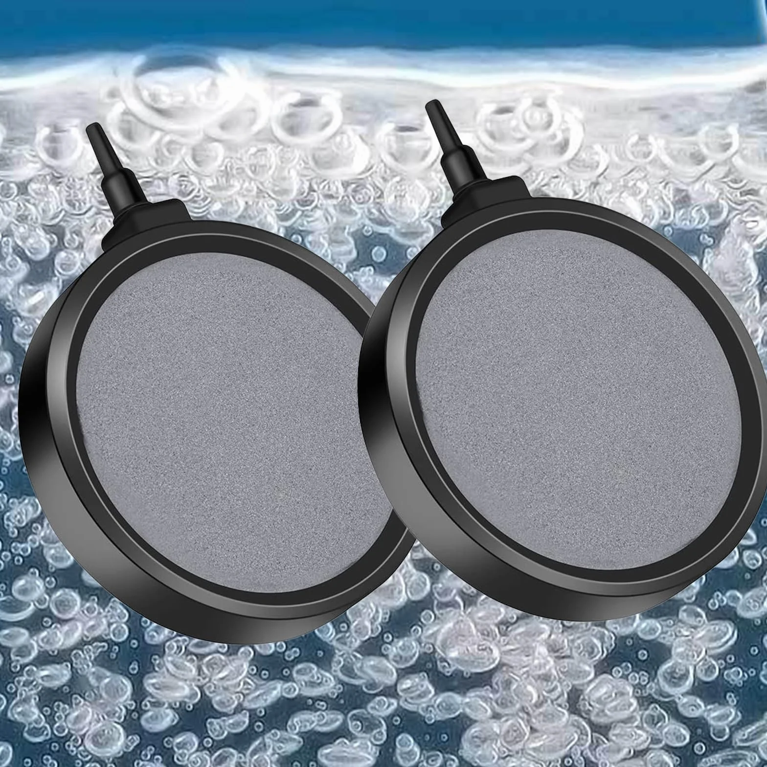 2 Pezzi Pietra d'Aria per Laghetti, Pietra ad Aria per Acquario, Tubo Flessibile da 4 mm / 8 mm Collegabile, per Laghetti, Acquari e Acquari