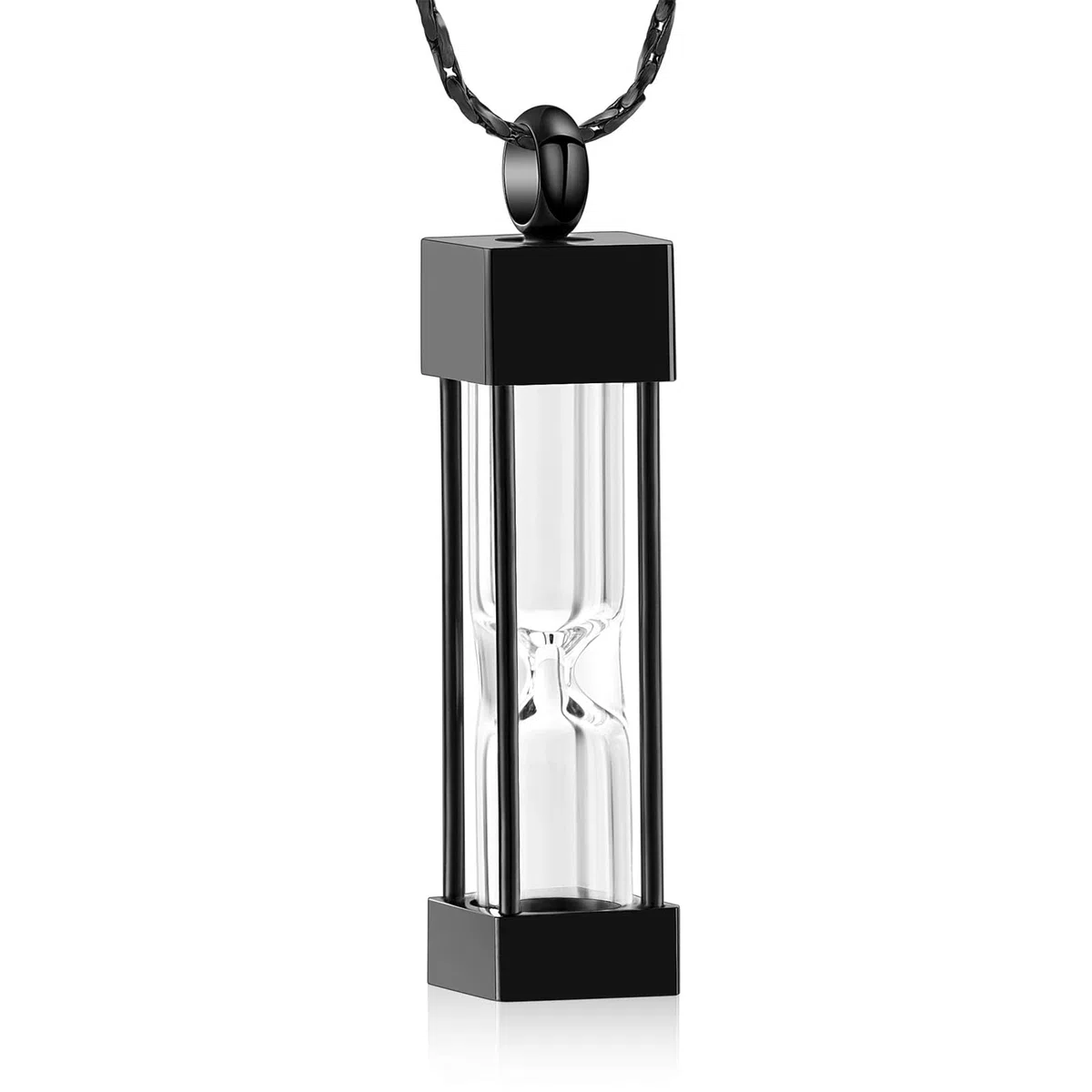 Clessidra di vetro cremazione gioielli per cenere contenitore fiala urna collana ciondolo in acciaio inox cilindro bottiglia Memorial cremazione Keepsake gioielli per donne/uomini