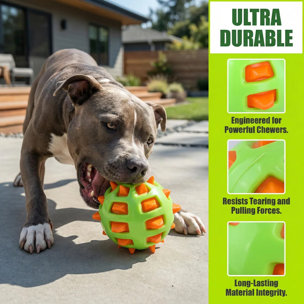 Joyan Palla da Gioco per Cani, Palla di Gomma per Cani, Pallina Resistente per Cane Bicolore, Palline per Cane Grandi con Punte Morbide, può Alleviare la Noia, Pulire i Denti (Arancione, Verde)