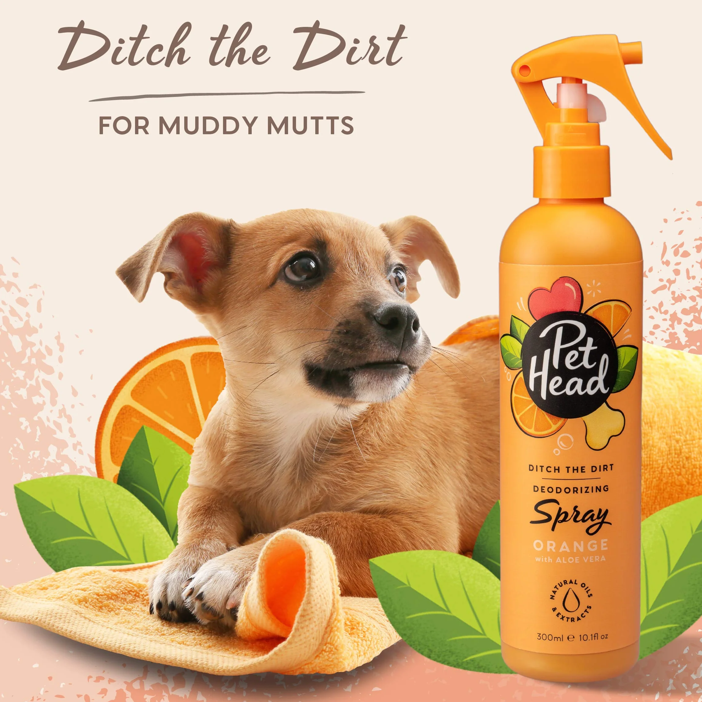 Pet Head Deodorante Spray per Cani con Testa di Animali Domestici, neutralizzante Gli odori per Cani puzzolenti, pulisce in profondità Gli odori