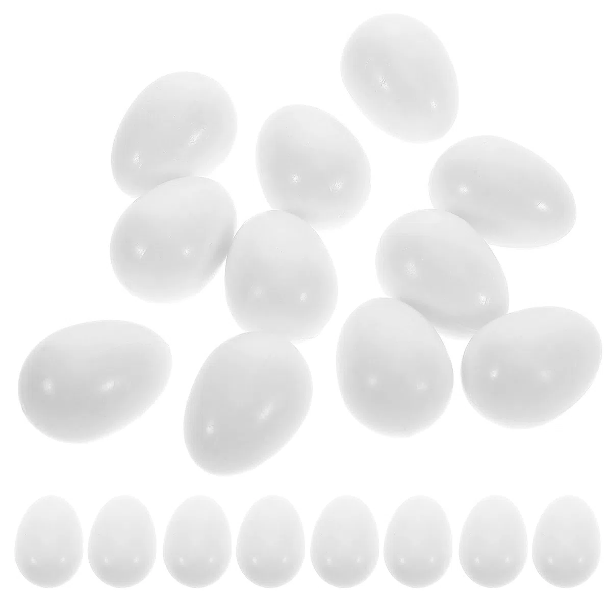 Uova Finte per Canarini Bianche in Plastica Solida 30 Pezzi, Accessori per Addestramento e Ausilio alla Cova per Parrocchetti e Piccioni