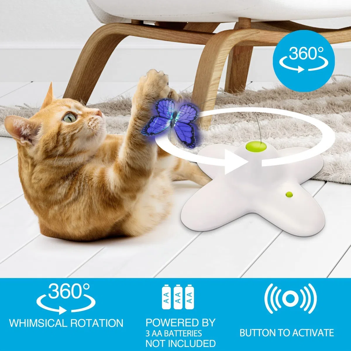 ALL FOR PAWS - Giocattolo interattivo per gatti con farfalla Flutter Bug