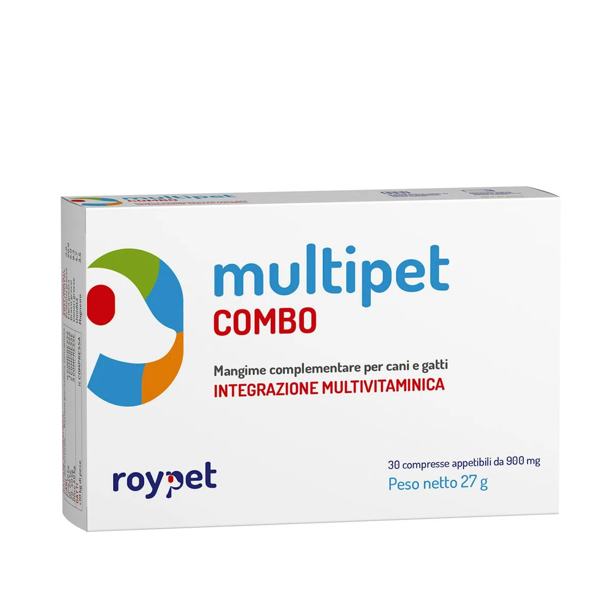Roypet Multipet Combo, Mangime Complementare, Integratore per Cane e Gatto, 30 compresse