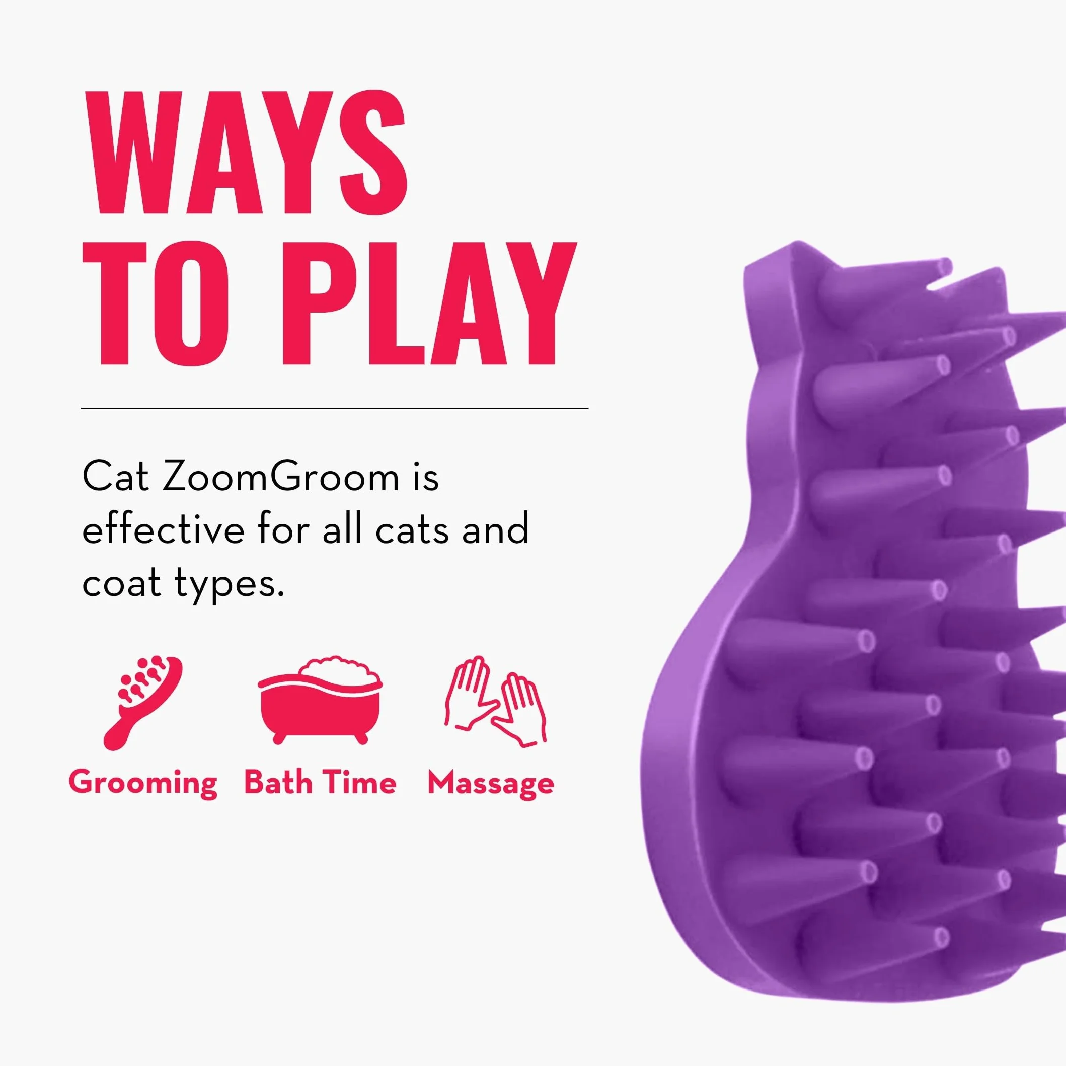 KONG - Cat ZoomGroom - Morbida spazzola in gomma per toelettatura e massaggi per gatti