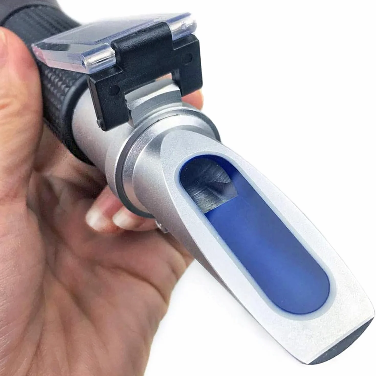 Rifrattometro per salinità, 0-100% portatile, doppia scala, con funzione ATC, rifrattometro digitale ad alta precisione, adatto per acquario, monitoraggio marino, test in acqua salata