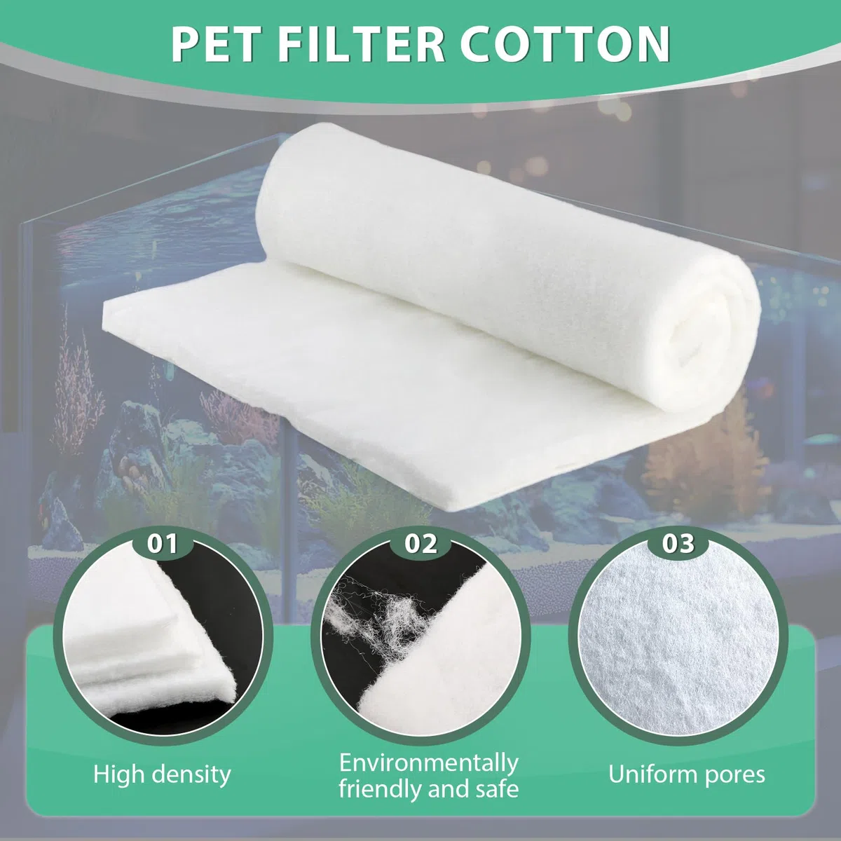 Spugna Filtro Aria Acquario 50cm*120cm*2cm Spugna Filtro per Acquario Filtro Multiuso per Acquario e Laghetti（120cmm*50cm*20mm）