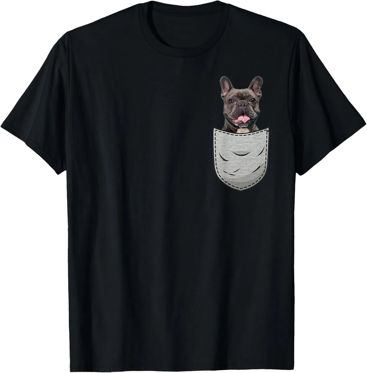 Frenchie Francese Bulldog Tasca sul Petto Maglietta