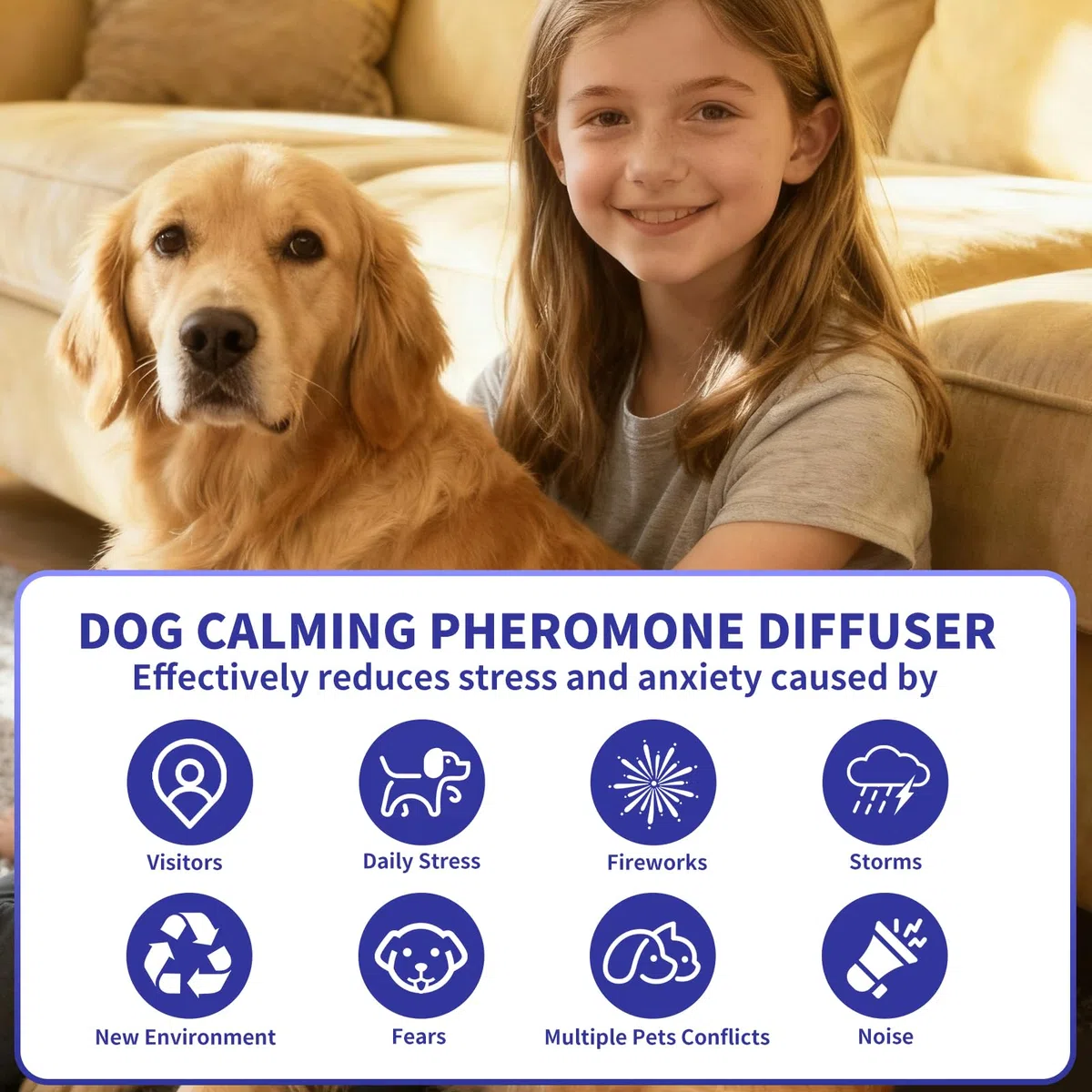 Feromoni per Cani Calmante Tranquillit Kit, Diffusore Calmante per Cani, 1 Calmante per Cani Diffusore + 3 Ricarica 48 ml, Relaxigen Pet Cane, Calmanti Cane Calm Antistress Irrequieti Stres