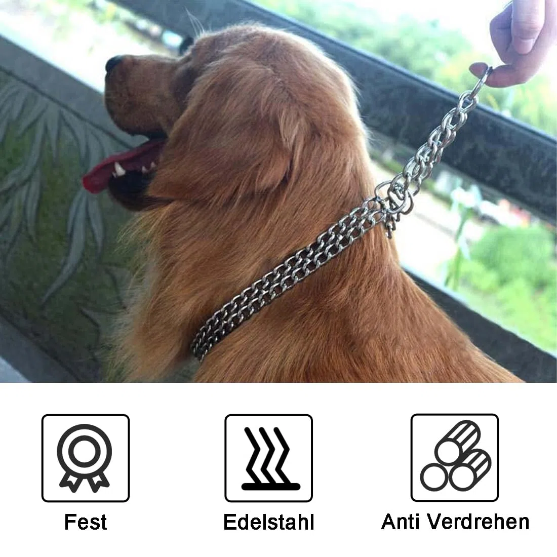 1 Pezzi Collare Cani Catena Cane Regolabile In Metallo Ferro Collare Per Addestramento Animali Collare Strozzo Acciaio Per Allenamento A Piedi (Argento)